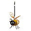 Solar Black & yellow Copper effect Bumble bee Solar-powered LED Outdoor Hanging light