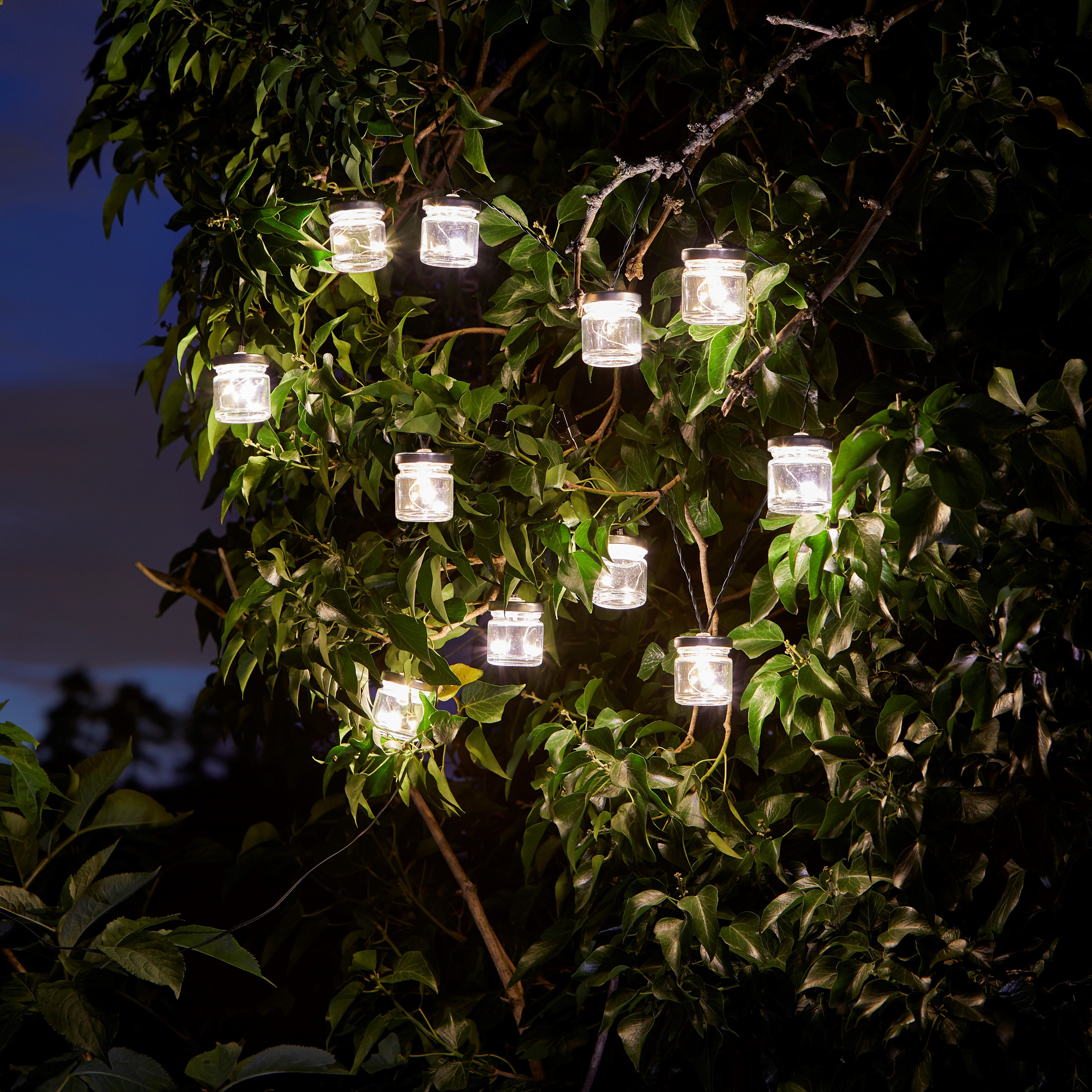 Solar Firefly Jar Solar Powered Warm White 10 Led Outdoor String Lights Diy At B Q