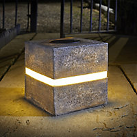 Solar Grey Cube Solar-powered LED Outdoor Ground light