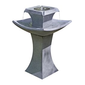 Solar-powered Pedestal Water feature (H)66cm