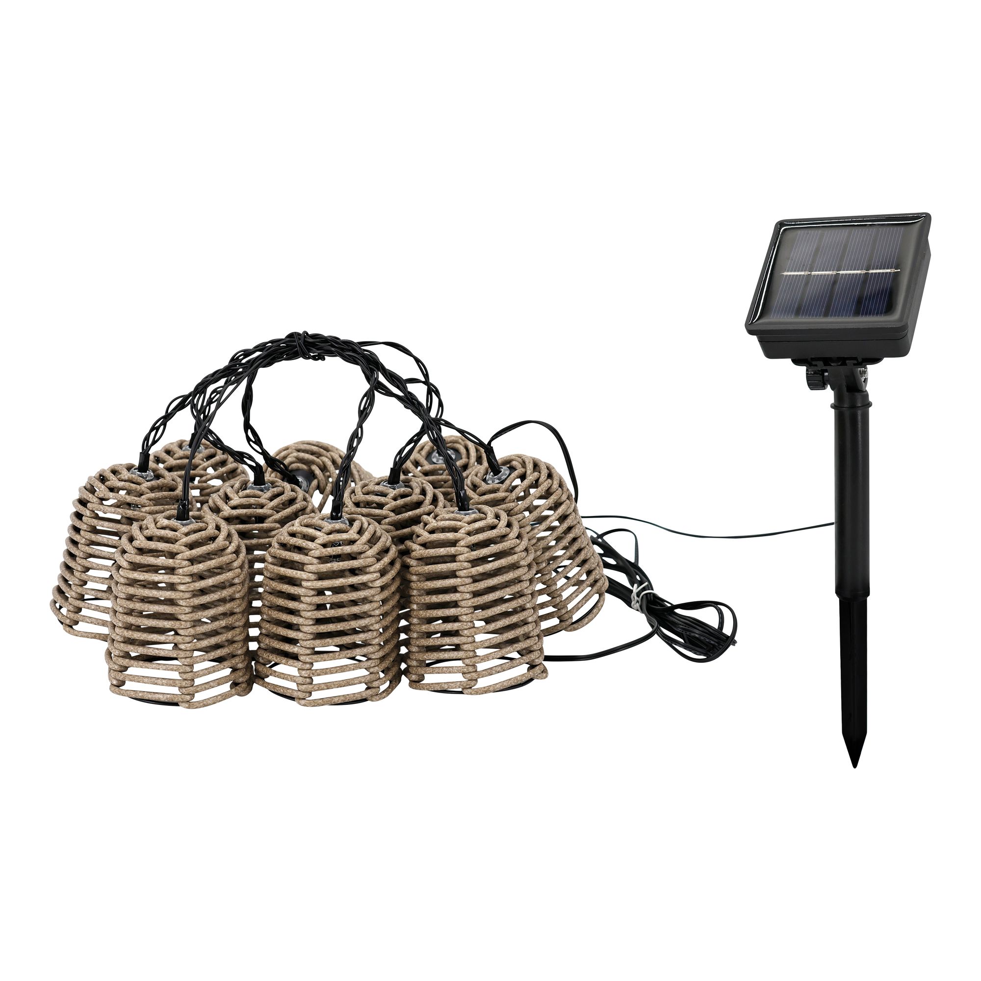 Solar-powered Warm white 10 Integrated LED Outdoor String lights