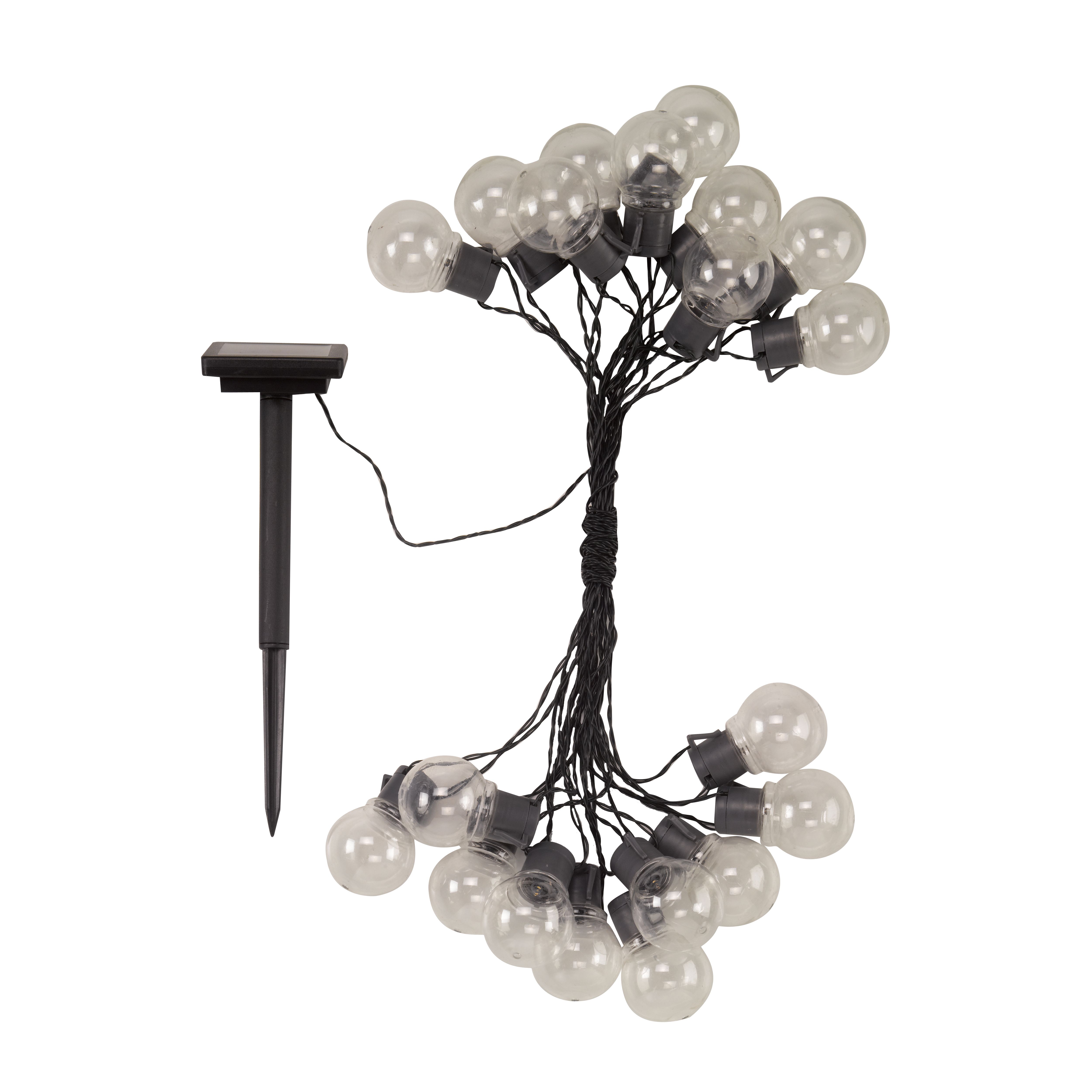 Solar-powered Warm white 20 LED Outdoor Festoon lights