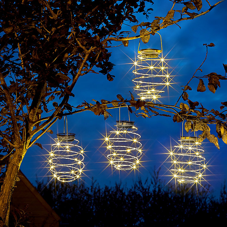 Solar Spiral Solar-powered Warm white LED Outdoor String lights