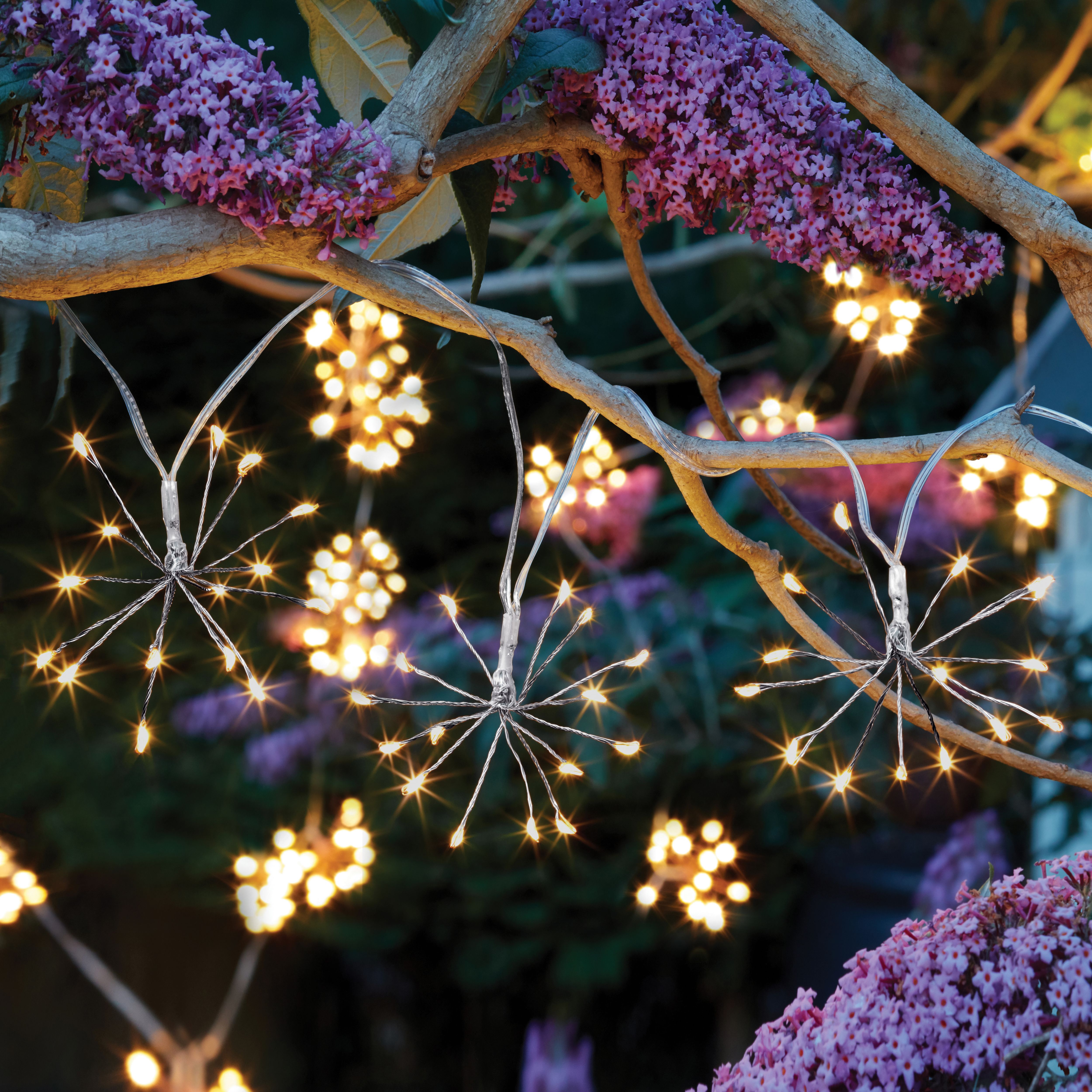 Solar Starburst Solar-powered Warm white 10 LED Outdoor String lights