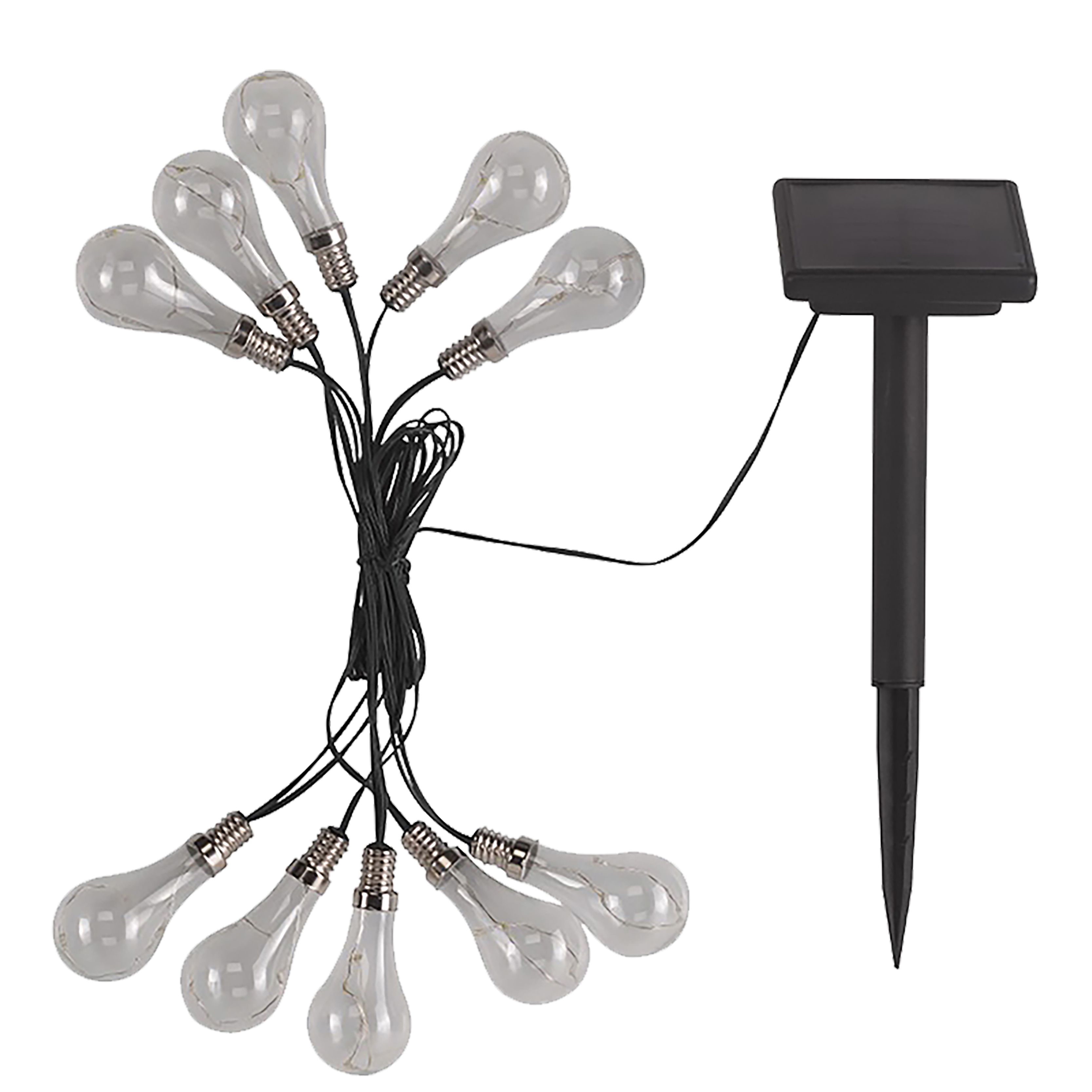 Solar Vintage Solar-powered Multicolour 10 LED Outdoor String lights