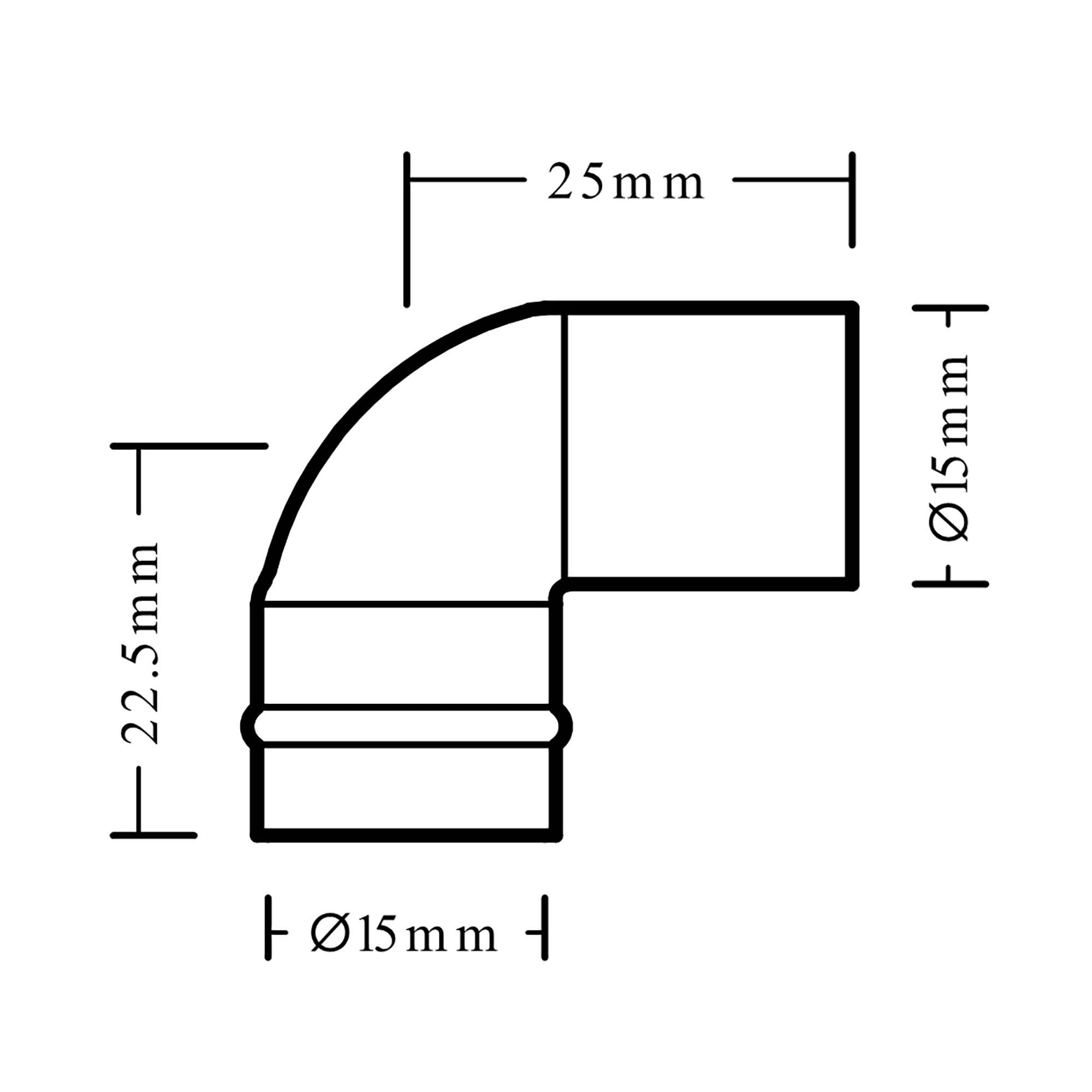 Solder ring 90° Street Pipe elbow (Dia)15mm 15mm