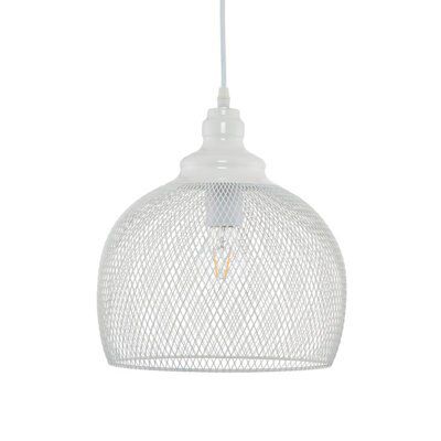 Solent Cage White Antique brass effect Pendant ceiling light, (Dia)280mm