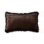 Solitaire Brown Faux fur Indoor Cushion (L)50cm x (W)30cm