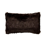 Solitaire Faux fur Brown Cushion (L)50cm x (W)30cm