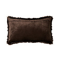 Solitaire Faux fur Brown Cushion (L)50cm x (W)30cm