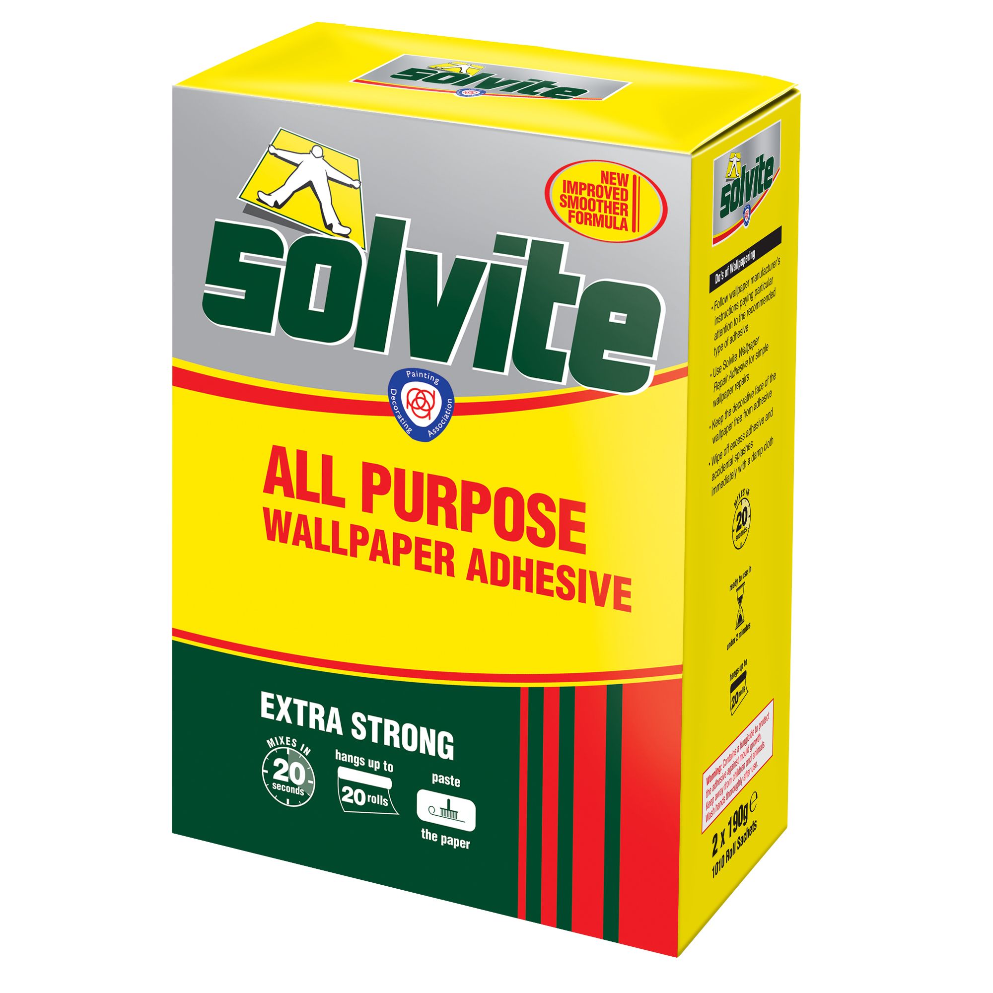Solvite All Purpose Extra Strong Wallpaper Adhesive Quick Easy Mixing Glue  Paste