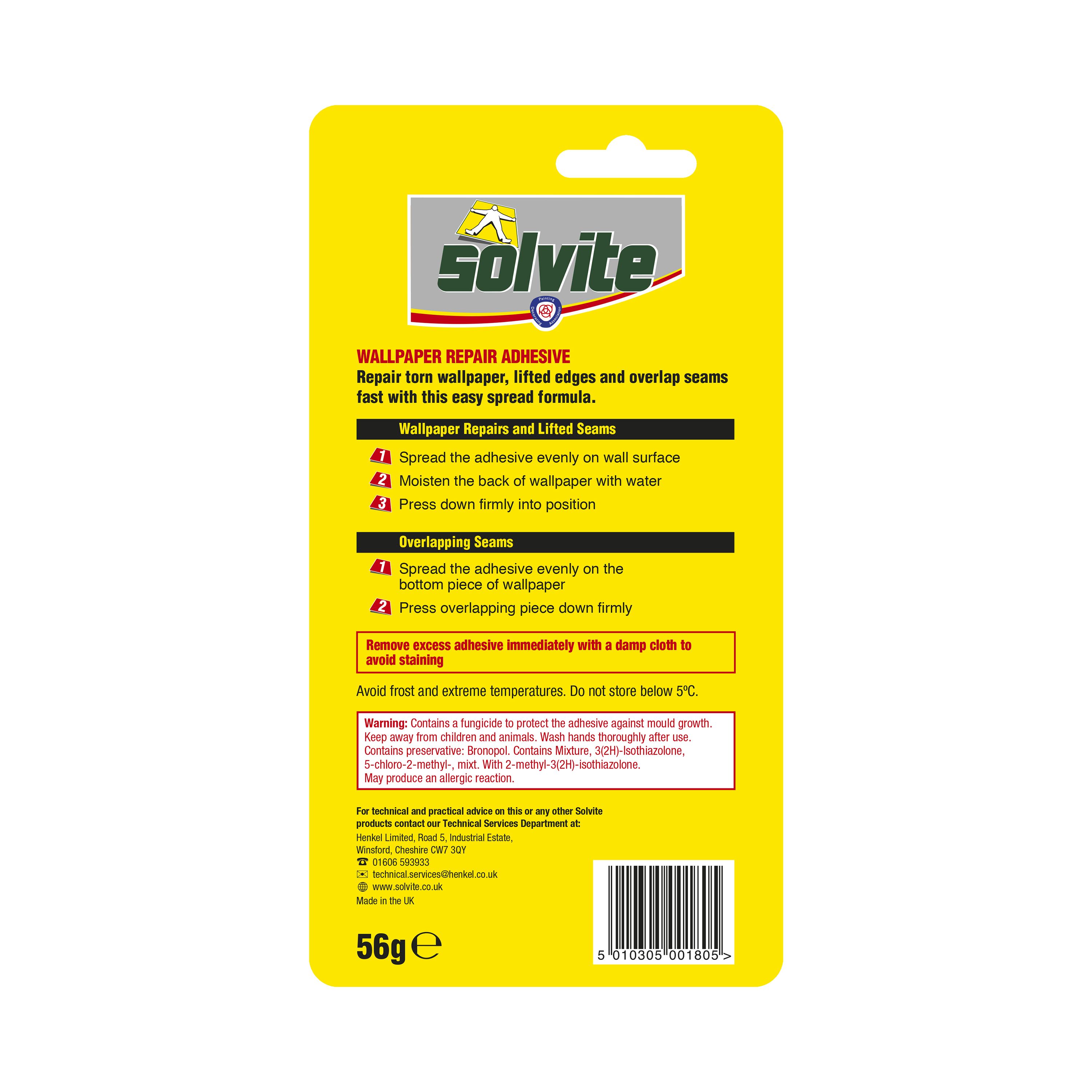 Solvite Ready Mixed Wallpaper Repair Adhesive 56g | DIY At B&Q