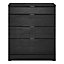 Sophia Black 4 Drawer Chest of drawers (H)940mm (W)800mm (D)450mm