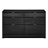 Sophia Black 6 Drawer Chest of drawers (H)740mm (W)1200mm (D)450mm