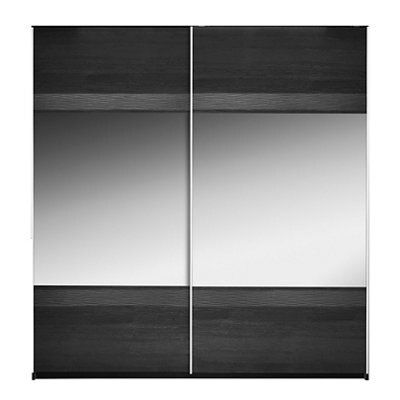 Sophia Black Double Sliding door wardrobe (H)2100mm (W)2000mm (D)580mm