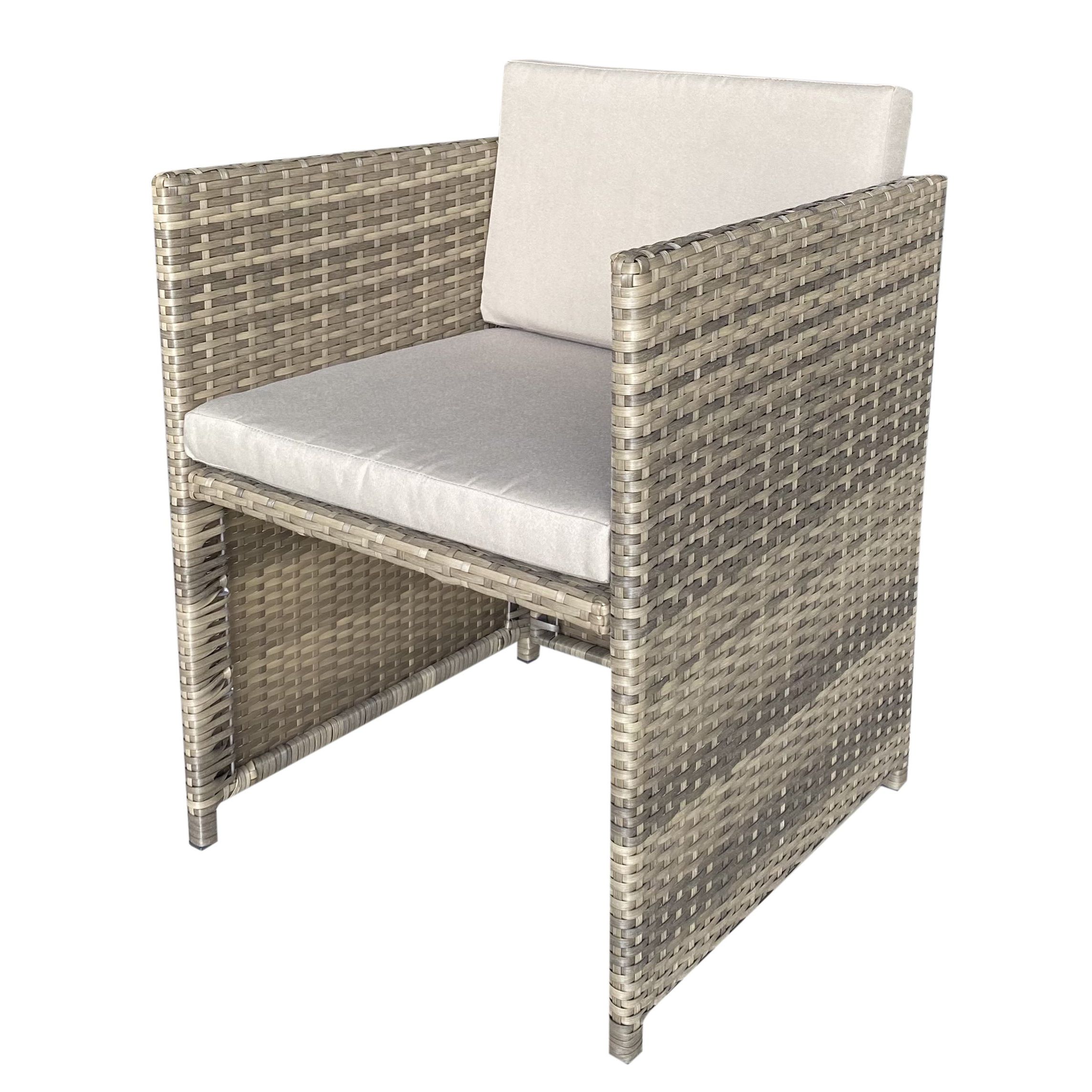 Soron Brown Rattan effect 4 Seater Dining set