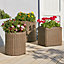 Soron Brown Rattan effect Plastic Circular Plant pot (Dia)45cm