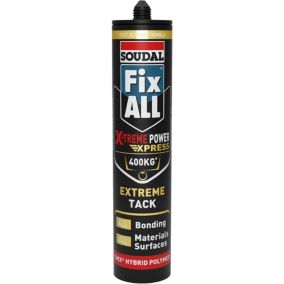 Soudal Fix ALL Waterproof Solvent-free White Adhesive 280ml 0.44kg
