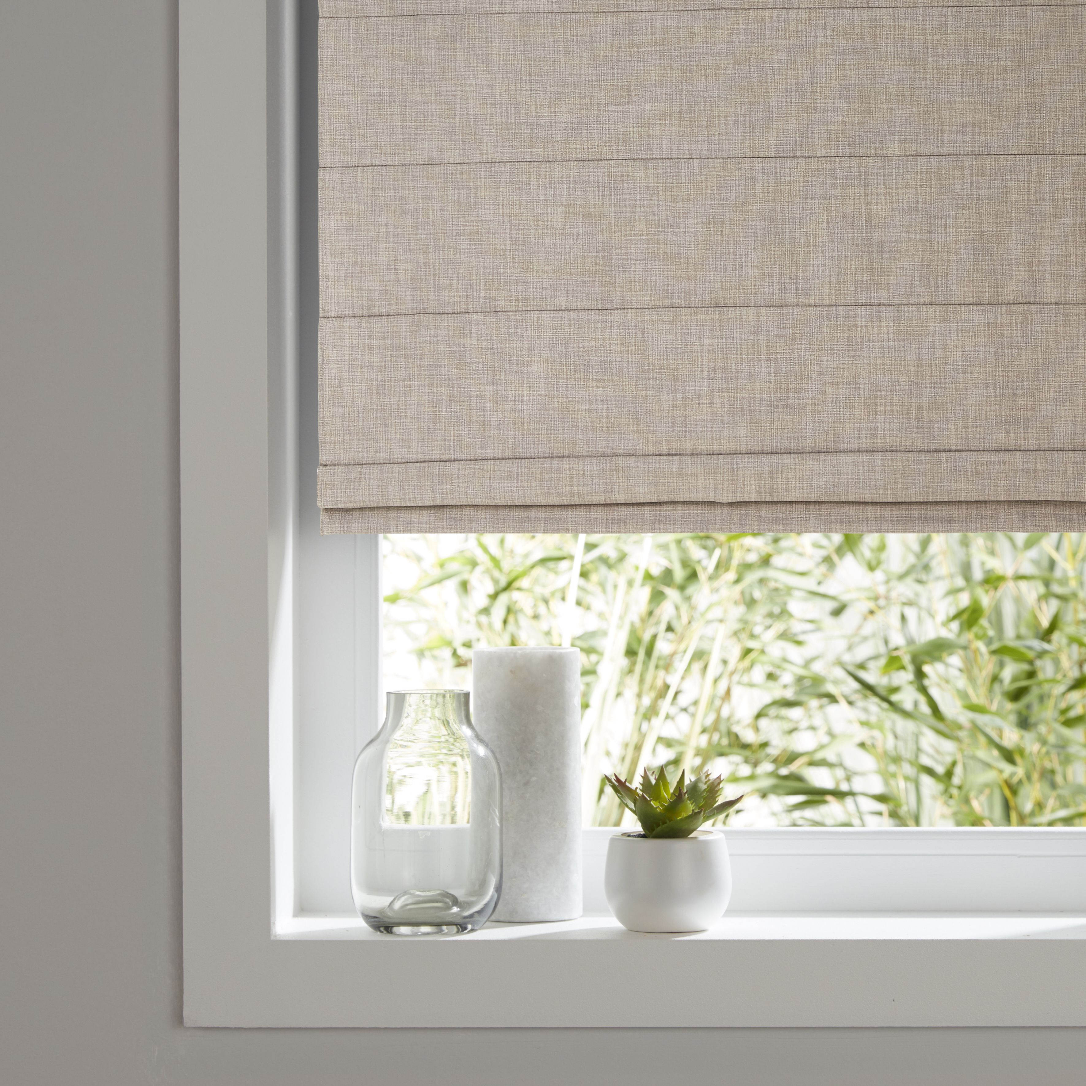 Soyo Corded Beige Woven Unlined Roman Roller blind (W)60cm (L)160cm ...