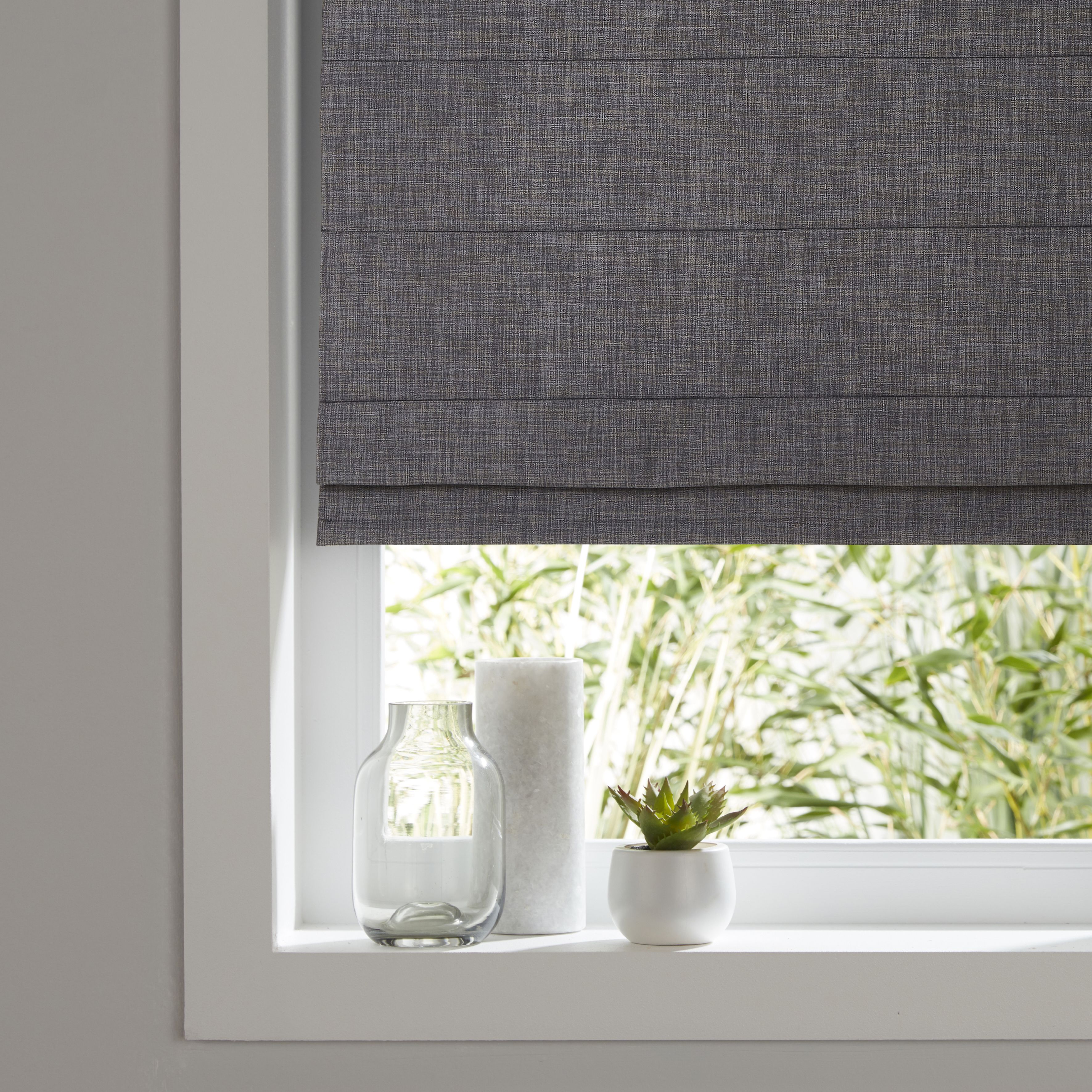 Roman blinds store grey