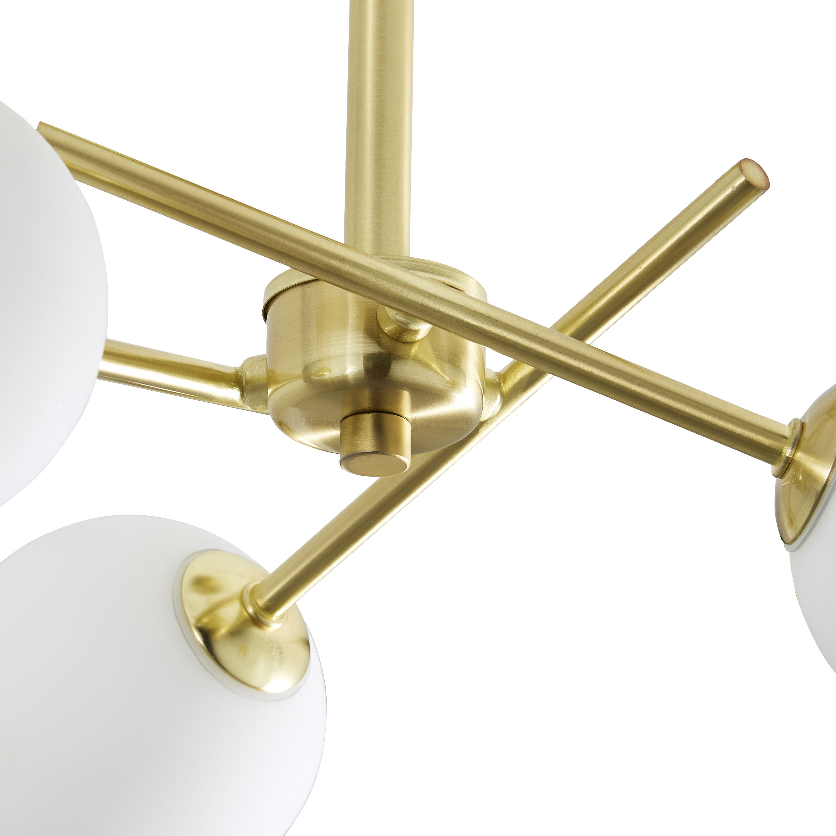 Spa Avalon Brushed Satin Steel satin brass effect 3 Lamp LED Bathroom ceiling light