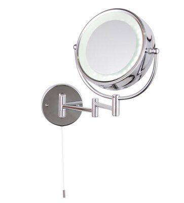 Spa Jenolan Silver effect Round Wall-mounted Bathroom Illuminated ...