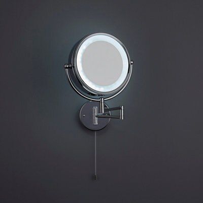 Spa Jenolan Silver effect Round Wall-mounted Bathroom Illuminated ...