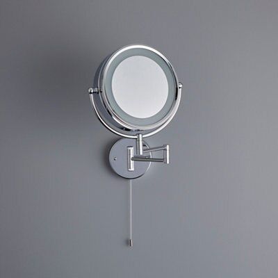 Spa Jenolan Silver effect Round Wall-mounted Bathroom Illuminated ...