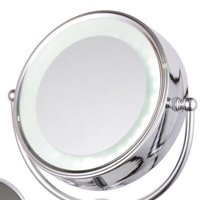 Spa Jenolan Silver effect Round Wall-mounted Bathroom Illuminated ...