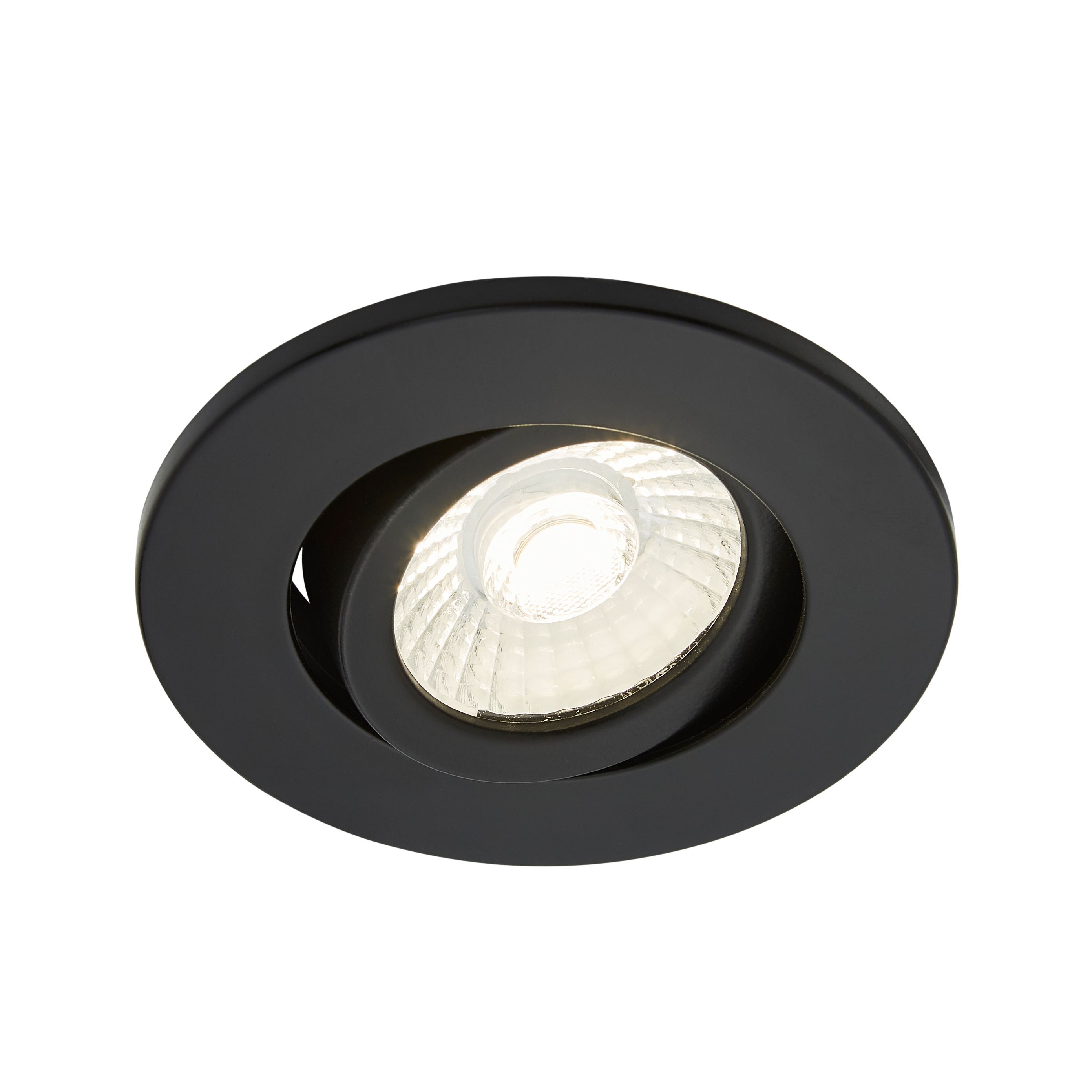 Spa Matt Black Adjustable LED Fire-rated Neutral white Downlight 5W IP65, Pack of 3