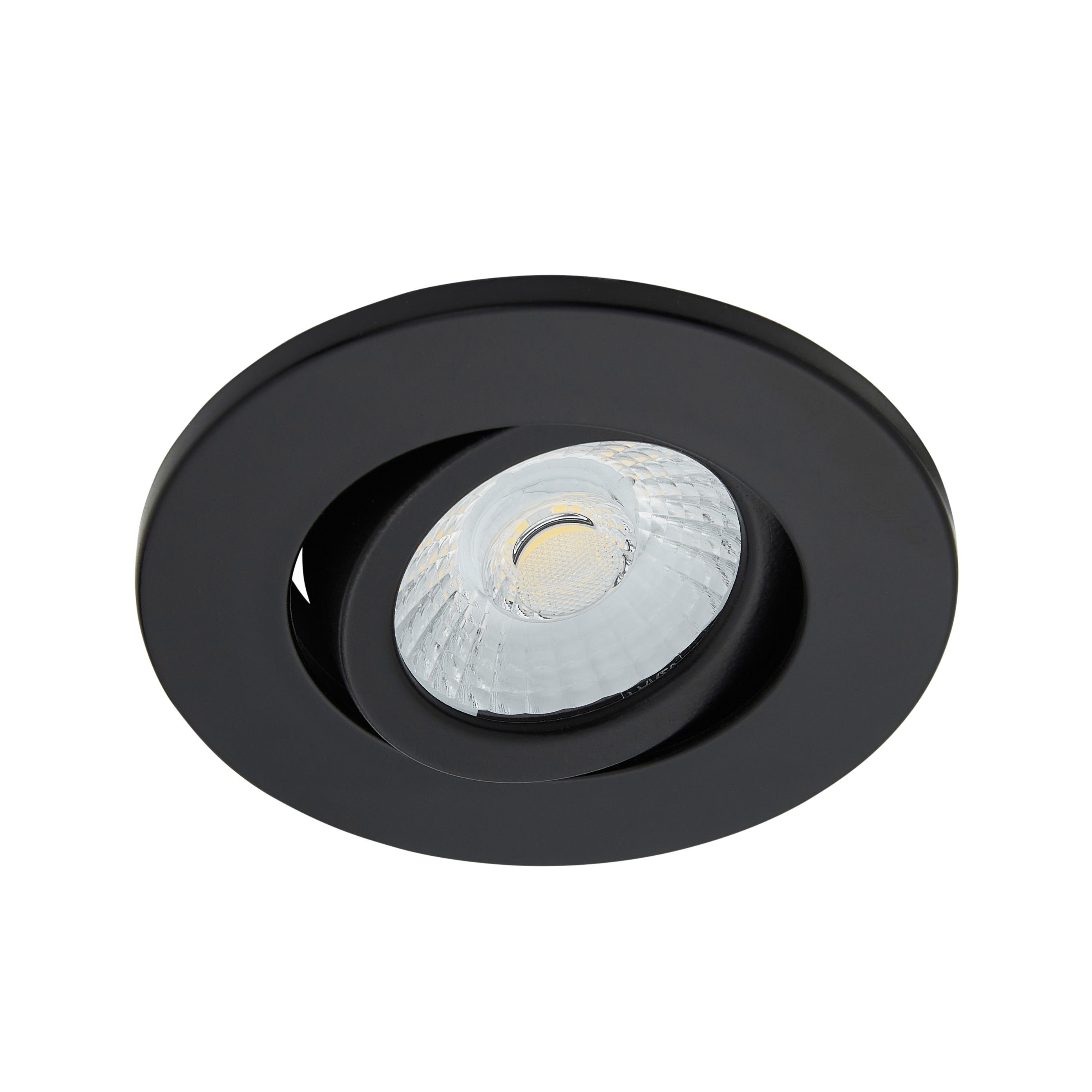 Spa Matt Black Adjustable LED Fire-rated Neutral white Downlight 5W IP65, Pack of 3