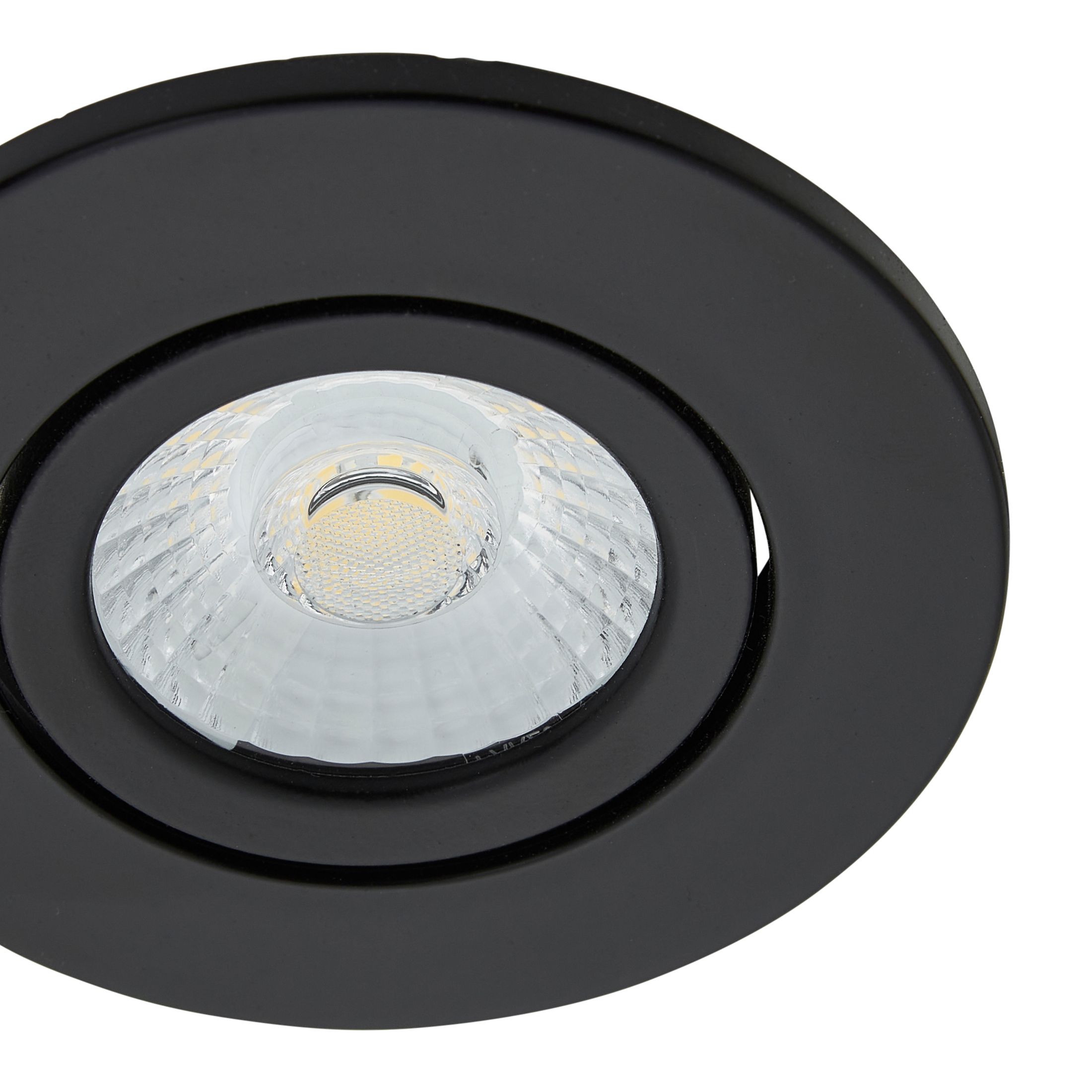 Spa Matt Black Adjustable LED Fire-rated Neutral white Downlight 5W IP65, Pack of 3