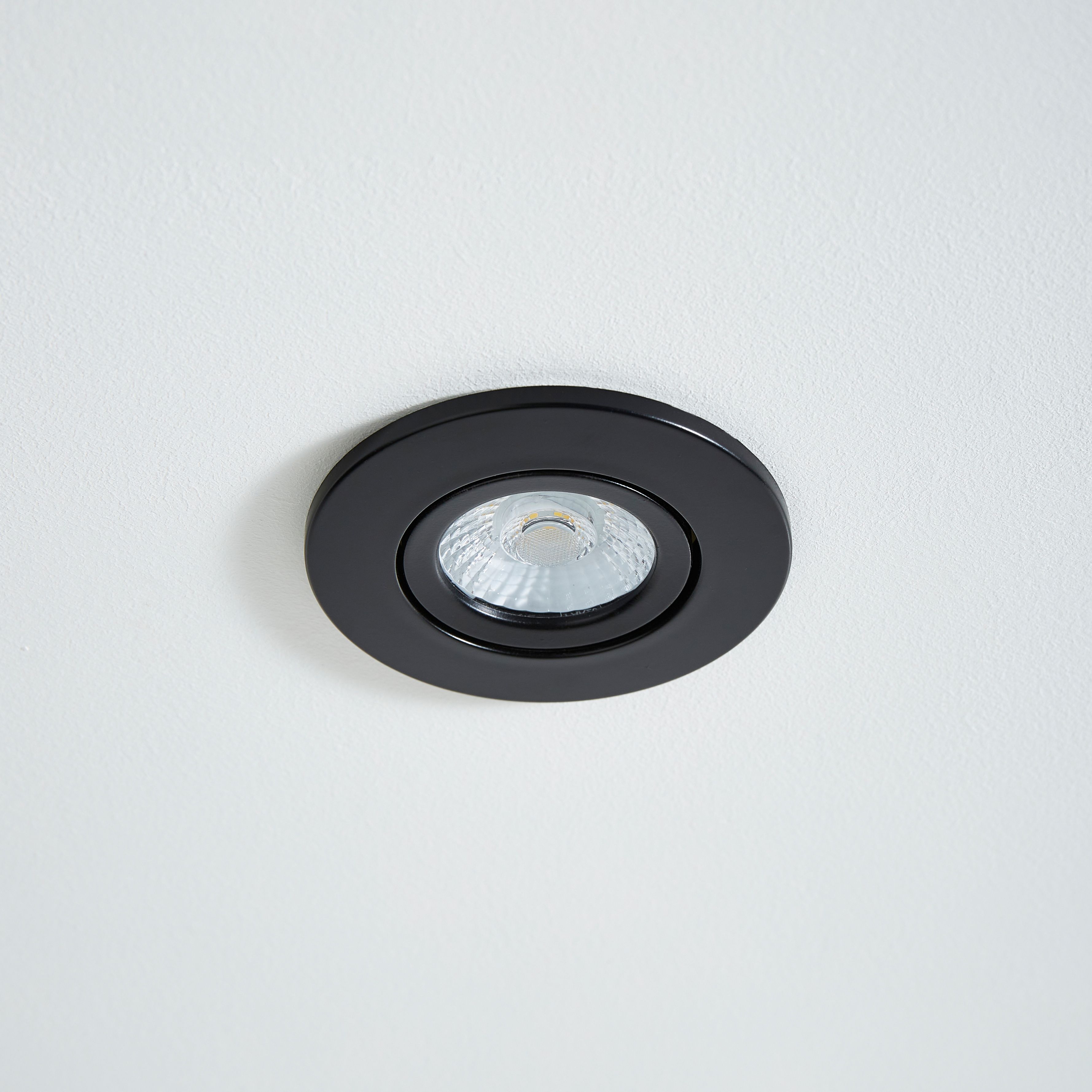Spa Matt Black Adjustable LED Fire-rated Neutral white Downlight 5W IP65, Pack of 3