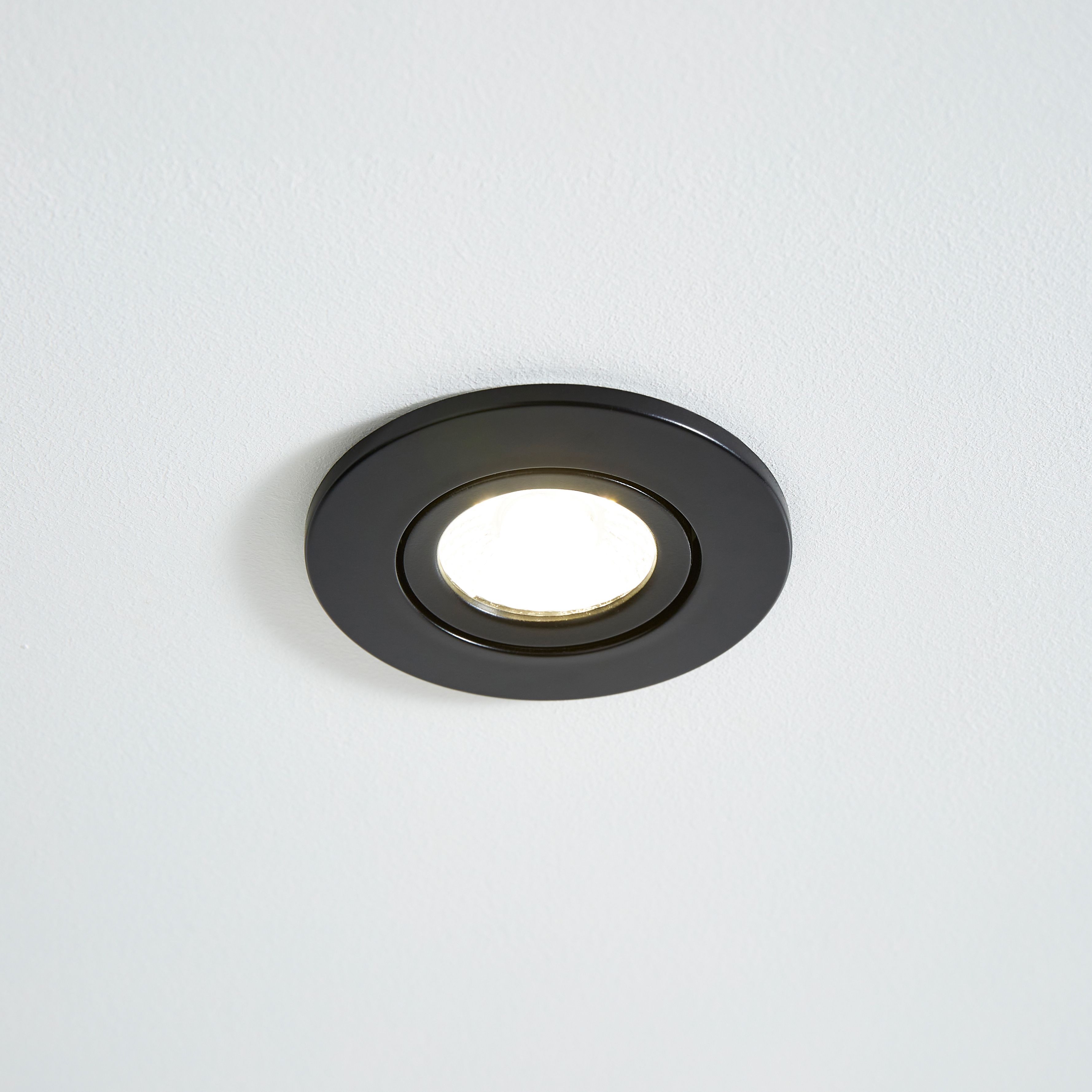 Spa Matt Black Adjustable LED Fire-rated Neutral white Downlight 5W IP65, Pack of 3