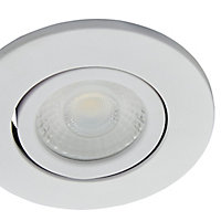 Spa Matt White Adjustable LED Fire-rated Neutral white Downlight 5W IP65, Pack of 3