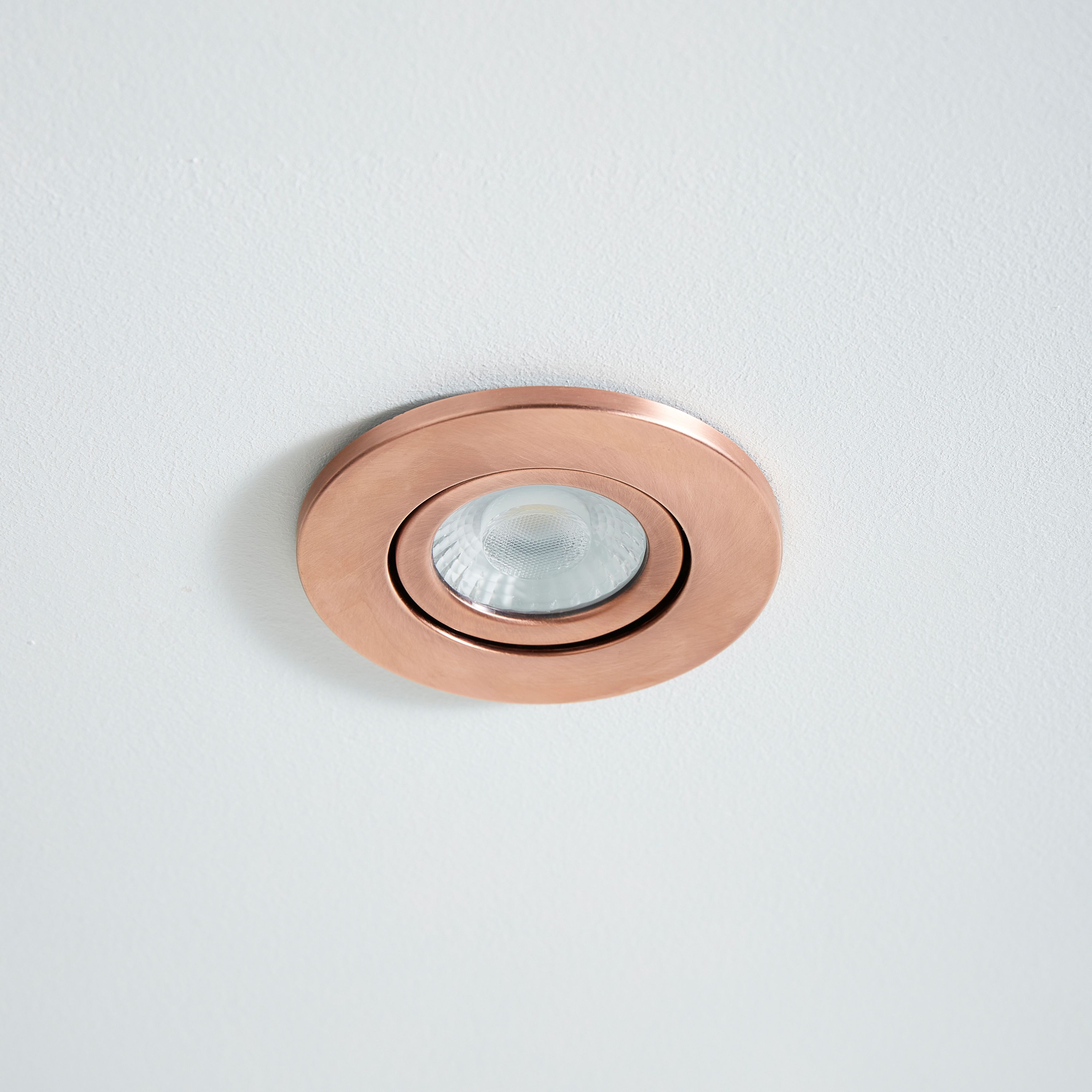 Spa Satin Copper effect Adjustable LED Fire-rated Neutral white Downlight 5W IP65, Pack of 3