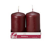 Spaas Mulberry wine Pillar candle, Pack of 2