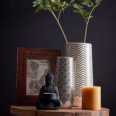 Spaas Ochre Rustic Exotic wood Small Pillar candle