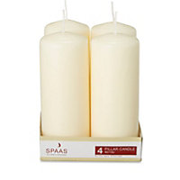 Spaas Unscented Pillar candle, Pack of 4