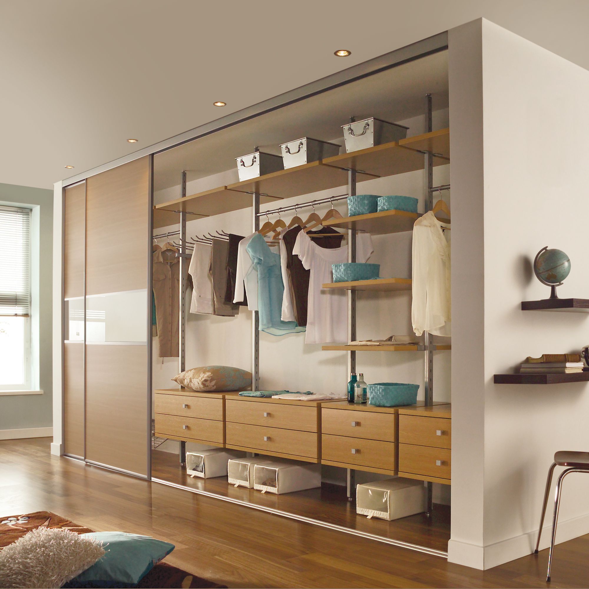 Spacepro Aura Oak effect Shelf (L)90cm x (D)50cm