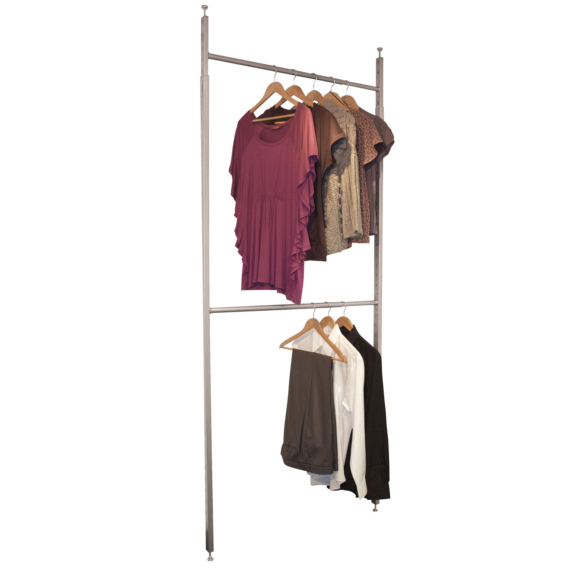 Spacepro Aura White metallic effect Wardrobe Storage kit (H)2700mm (W)1350mm (D)500mm