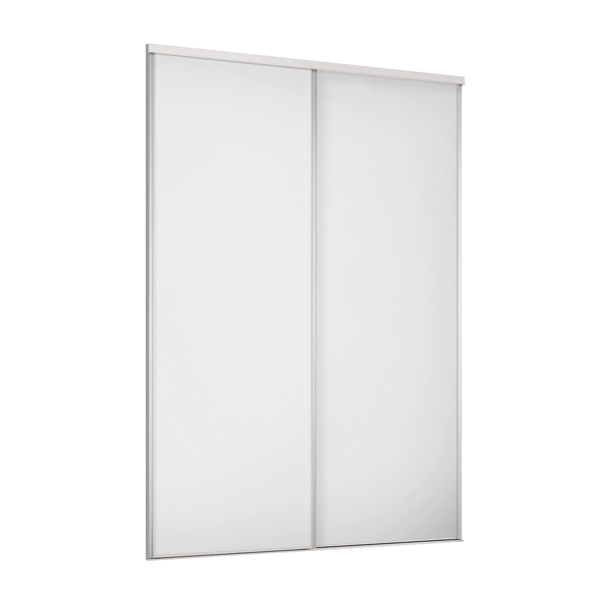 Spacepro Basic 1 Panel Matt white Sliding wardrobe door Set of 2 (H)2220mm (W)1201mm