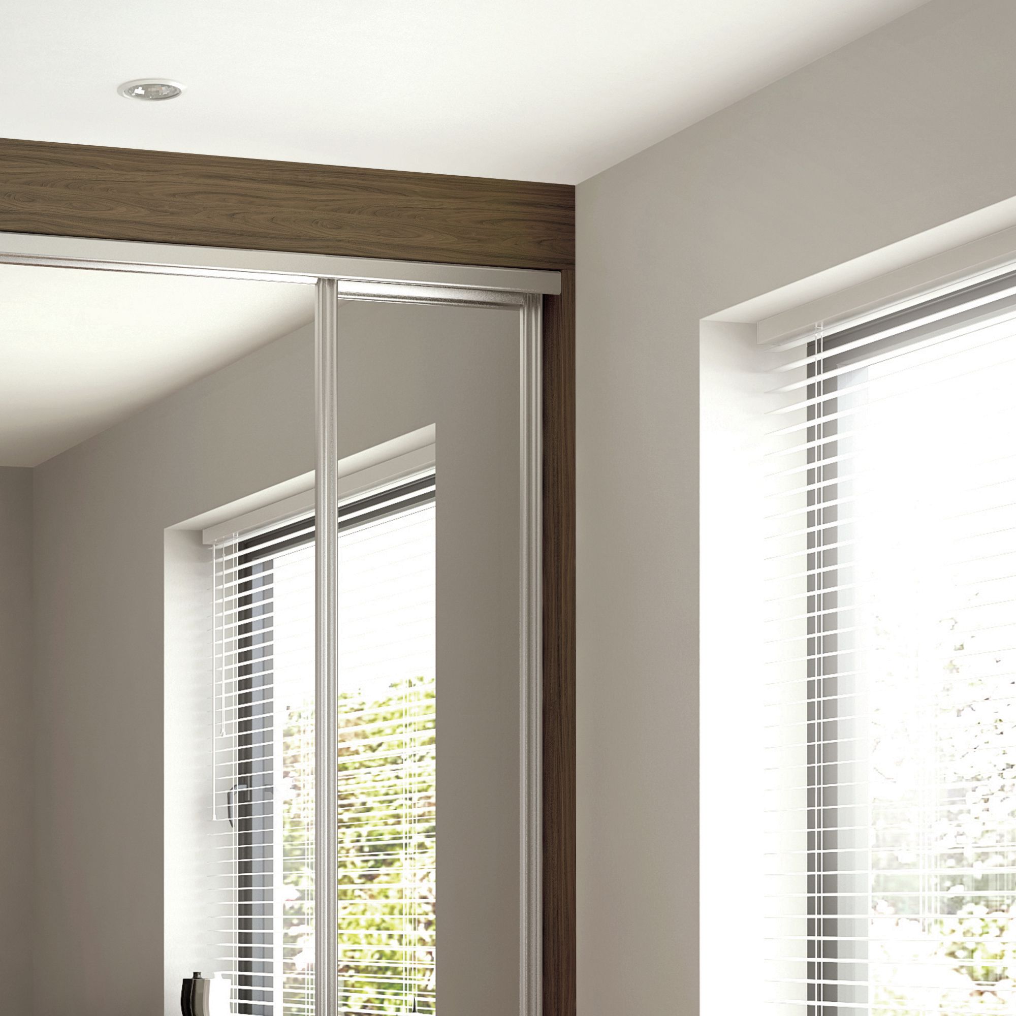 Spacepro Brown walnut effect Wardrobe Liner panel (W)90mm