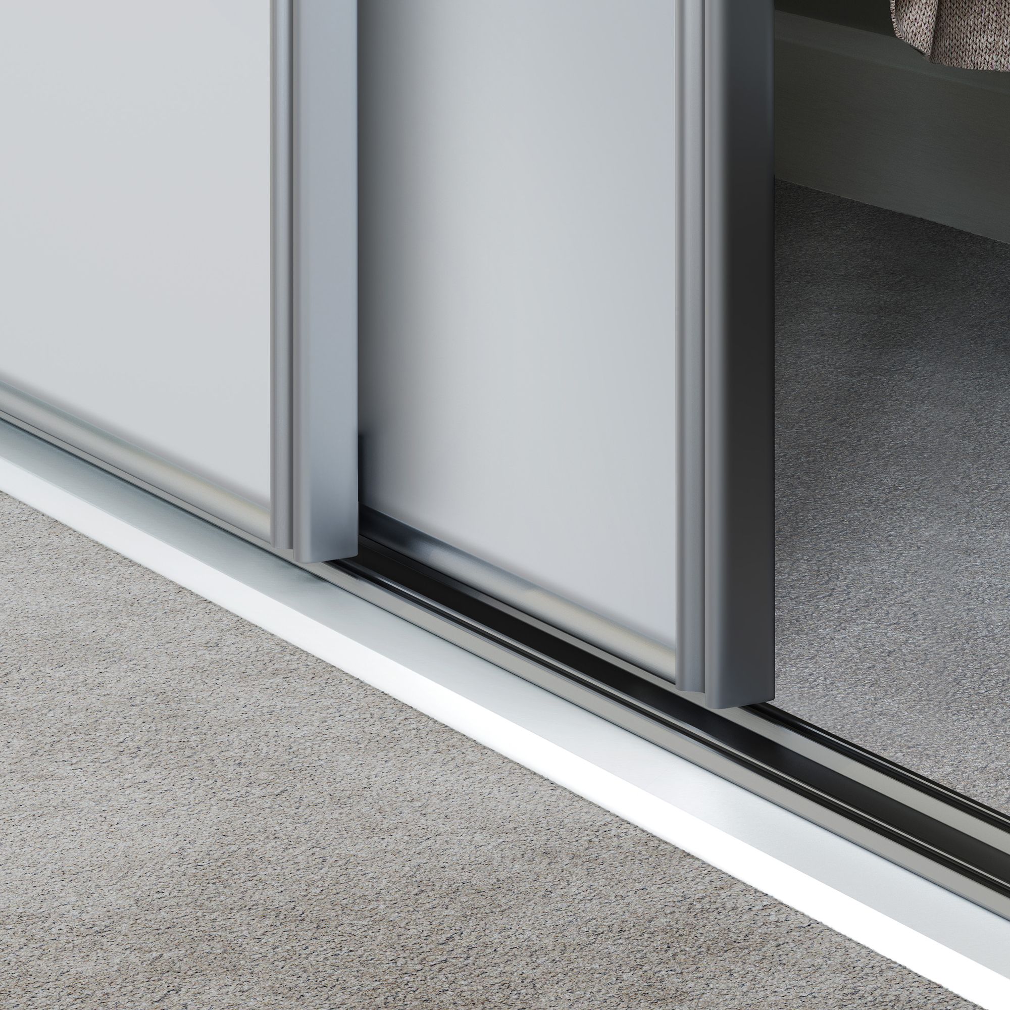 Spacepro Classic 1 Panel Matt white Sliding wardrobe door (H)2220mm (W ...
