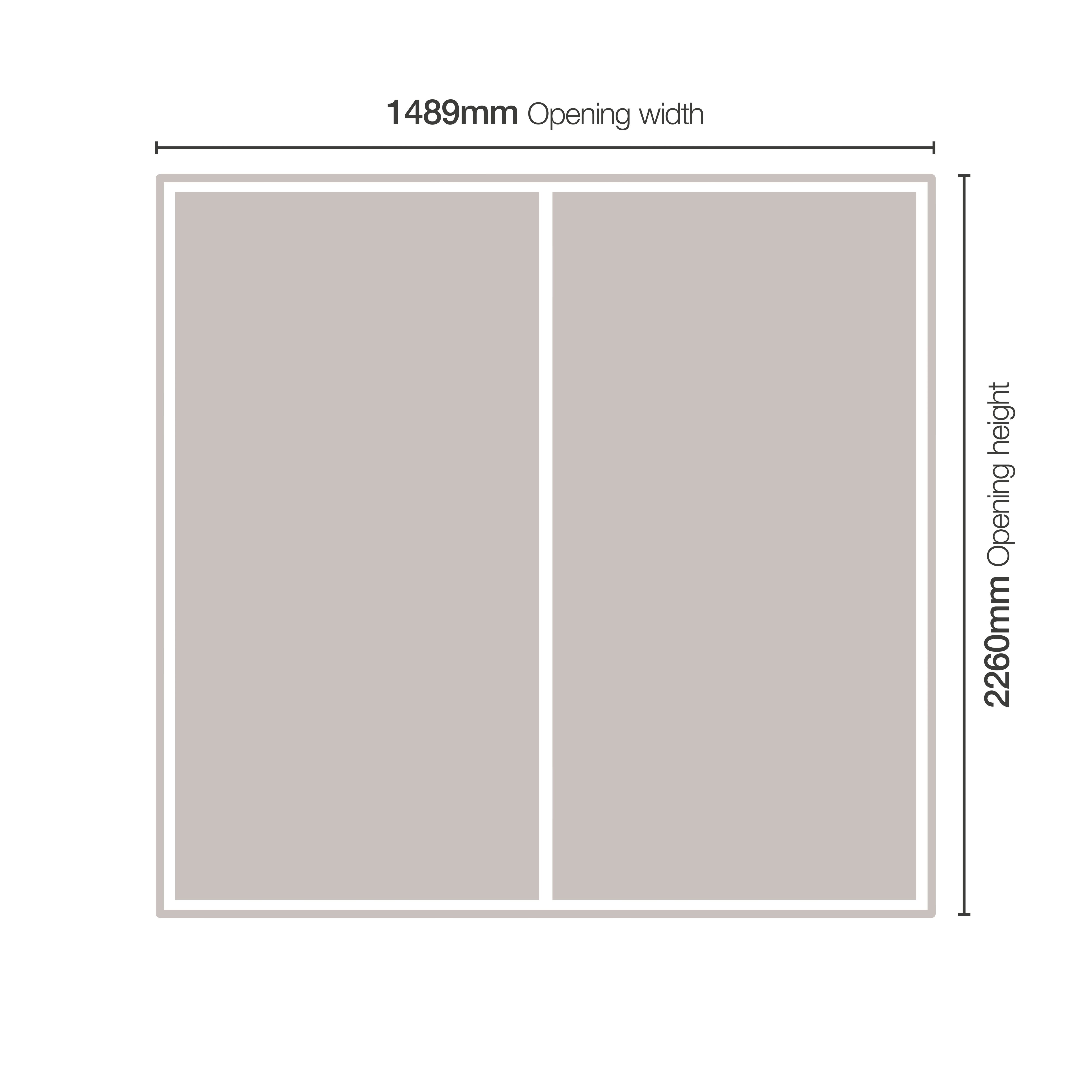 Spacepro Classic Mirrored Mirror 2 door Sliding Wardrobe Door kit (H)2260mm (W)1489mm
