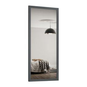 Spacepro Classic Panelled Dark Grey Single panel 1 mirror Sliding wardrobe door (H) 2220mm x (W) 914mm