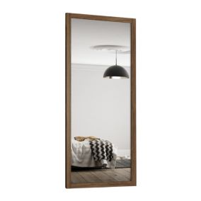 Spacepro Classic Panelled Walnut effect Single panel 1 mirror Sliding wardrobe door (H) 2220mm x (W) 762mm