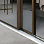 Spacepro Classic Panelled Walnut effect Single panel 3 mirror Sliding wardrobe door (H) 2220mm x (W) 610mm, Set of 3