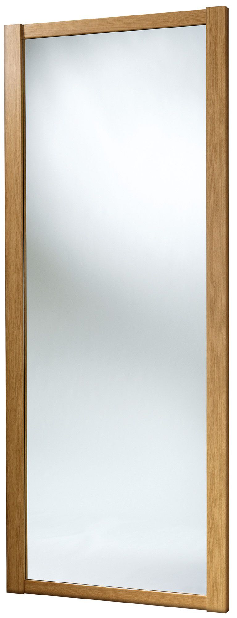 Spacepro Classic Shaker Oak effect Mirrored Sliding wardrobe door (H) 2220mm x (W) 762mm