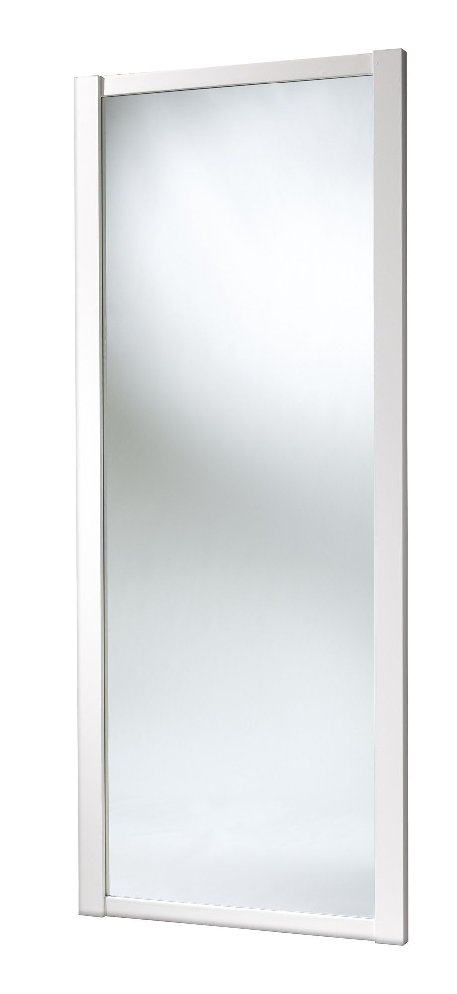 Spacepro Classic Shaker White Mirrored Sliding wardrobe door (H) 2220mm x (W) 610mm